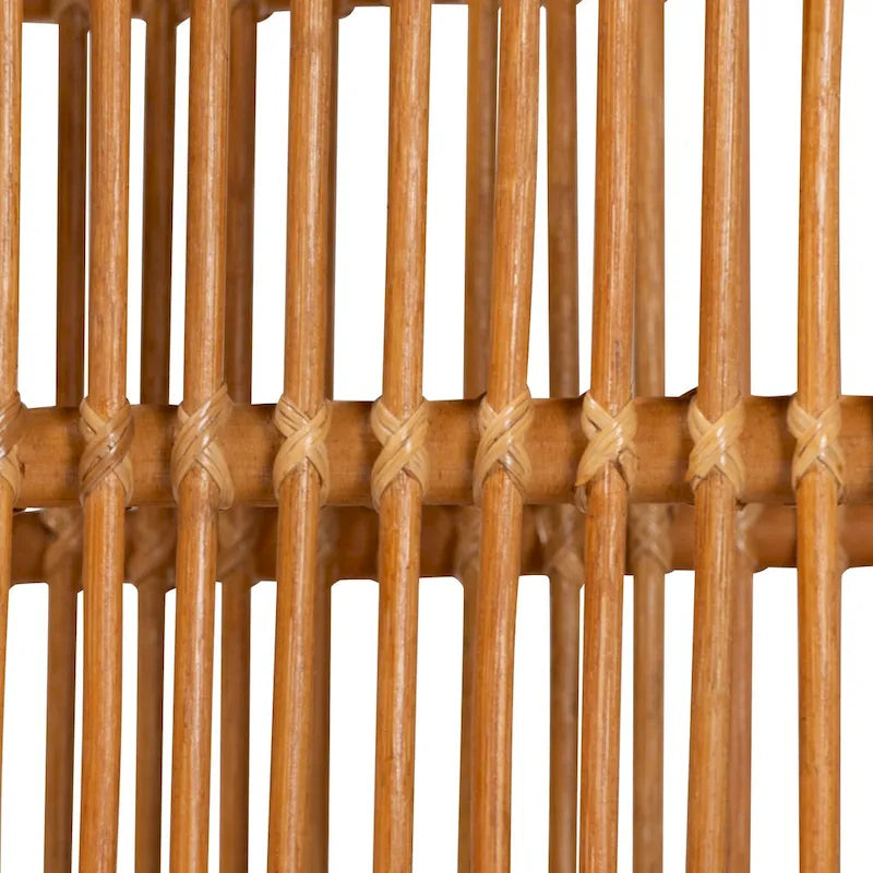 Küchenwagen aus Naturrattan mit zwei Ablagen und Rollen