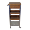 Küchenwagen-Turm mit Schublade aus massivem Bambus & Edelstahl
