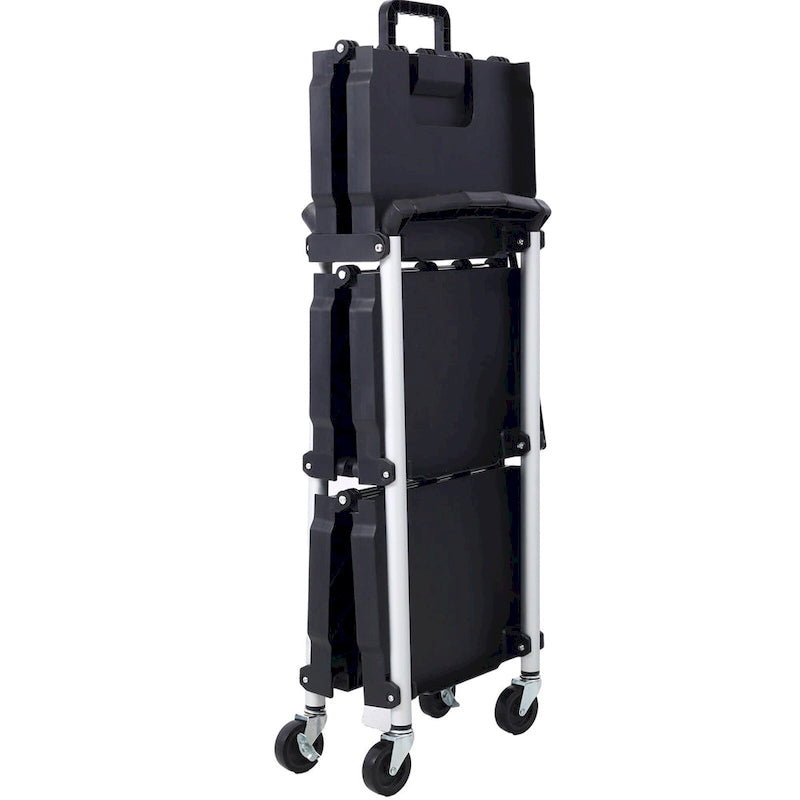 3-stufiger klappbarer Servierwagen, 22,7 kg Tragfähigkeit pro Ablage – 65L x 39B x 83H cm