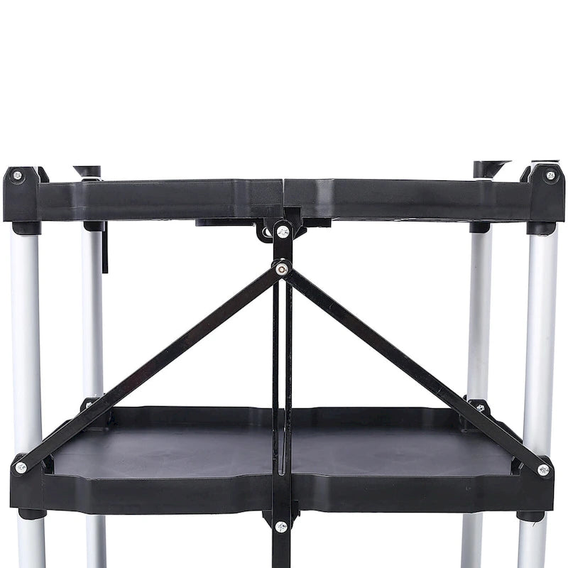 3-stufiger klappbarer Servierwagen, 22,7 kg Tragfähigkeit pro Ablage – 65L x 39B x 83H cm