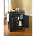 Crosley Alexandria Solid Black Granite Top Portable Kitchen Island in Black Finish - 18d x 31w x 33.5h