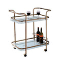 Servierwagen Champagner-Finish mit Auslage und Rollen