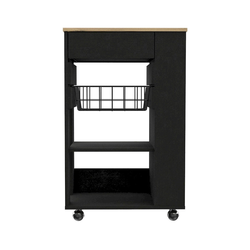 Küchenwagen für Küche, Esszimmer, Wohnzimmer, Weiß / Helle Eiche