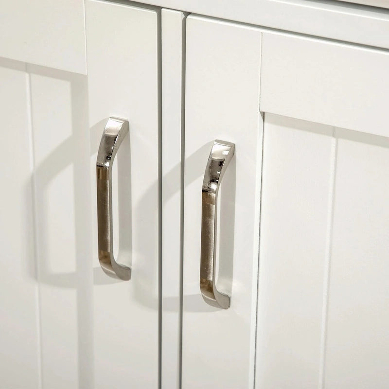 Kücheninsel mit Lagerschrank, zweistufiger Kautschukholzplatte, verstellbaren Einlegeböden und Schubladen