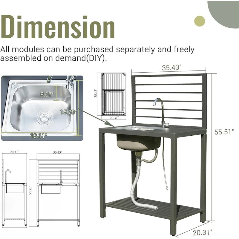 Außenkücheninsel mit Stauraum