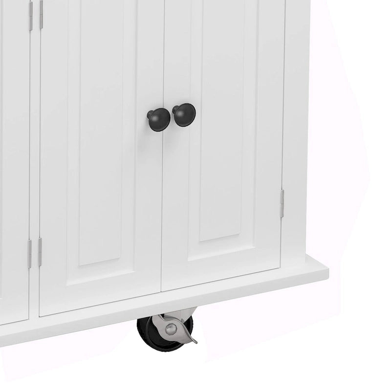 Küchenwagen mit 4-türigem 2-Schubladen-Schrank, Gewürzregal und Handtuchhalter