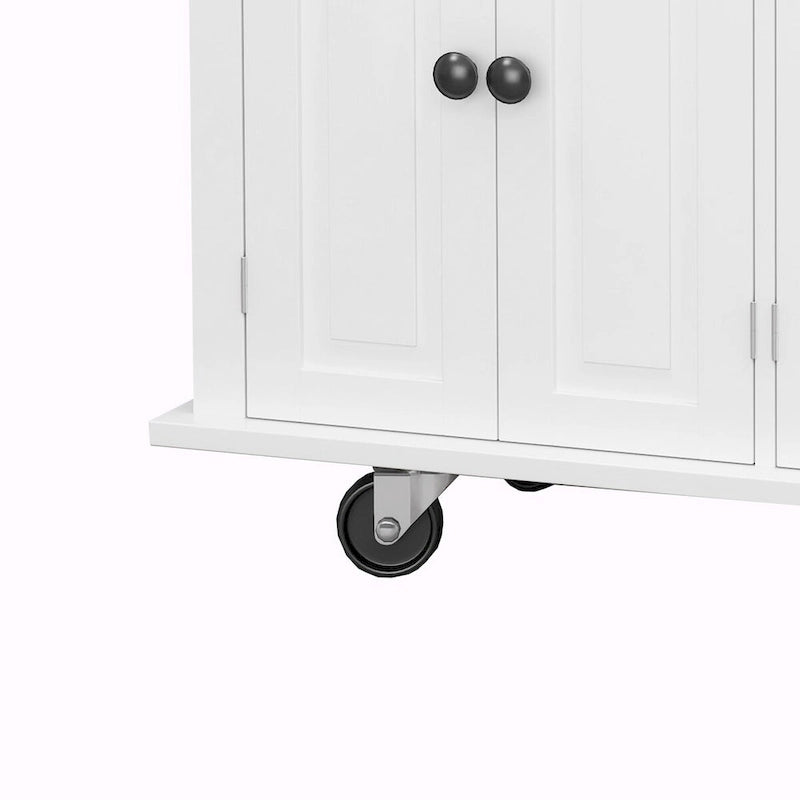 Küchenwagen mit 4-türigem 2-Schubladen-Schrank, Gewürzregal und Handtuchhalter