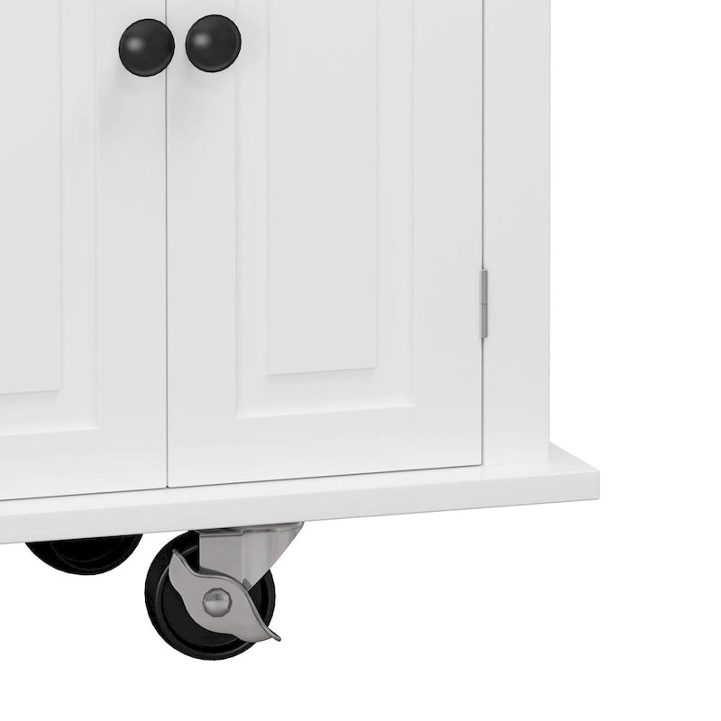 Küchenwagen mit 4-türigem 2-Schubladen-Schrank, Gewürzregal und Handtuchhalter
